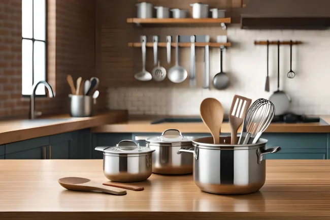 kitchen-with-pots-pans-counter-pan-with-spoons-pans-wall